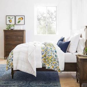 Lit double moderne en chêne français ; Lit à baldaquin en bois massif vieilli ; Grand lit de princesse pour chambre principale Jiangpai - Product Image 6
