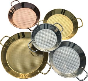 De <span class=keywords><strong>primera</strong></span> calidad 21cm 35cm <span class=keywords><strong>hotel</strong></span> <span class=keywords><strong>restaurante</strong></span> de acero inoxidable de nido de abeja tamaño plato redondo paella de mariscos pan - Product Image 3