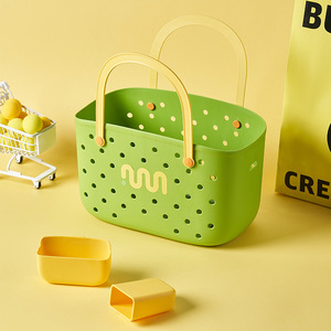 Shopping Basket <b>Tote</b> Bag Sea Blue Pine Green Lemon Yellow Portable Large Capacity Multifunctional Women's Handbag - Product Image 4