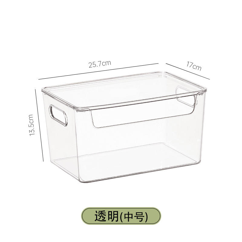 Transparent medium-with cover-stackable