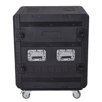 Boîtier de transport en plastique PE moulé léger avec loquets robustes pour 2U, 3U, 4U, 6U, 8U, 12U, 14U, 16U, Flight case ABS avec roulettes