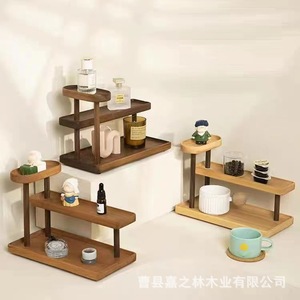 Modern Minimalist Solid Wood Storage Rack Multifunctional <b>Desktop</b> Organizer For Perfumes And Vases Living Room Use - Product Image 2