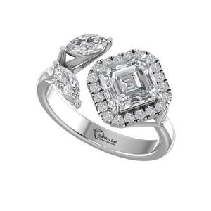 แหวนเพชรทรง Asscher แบบ Lab Grown ทอง 9 กะรัต, 14 กะรัต, 18 กะรัต สำหรับแหวนหมั้นผู้หญิง - Product Image 6