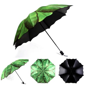 Japanese Banana Leaf Manual <b>Umbrella</b> with Custom Logo Size Windproof Auto Close Durable Metal Shaft High Quality Sun Protection - Product Image 3