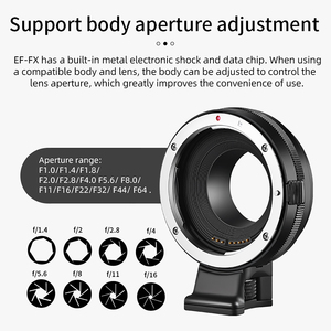 Adaptador de Lente de Cámara ALTSON EF-FX de Aleación de Aluminio+ABS para Lentes Auto EF/EF-S y Cámaras Fujifilm con Montura X (XT1/XT3/<span class=keywords><strong>XT4</strong></span>/X Pro) - Product Image 2
