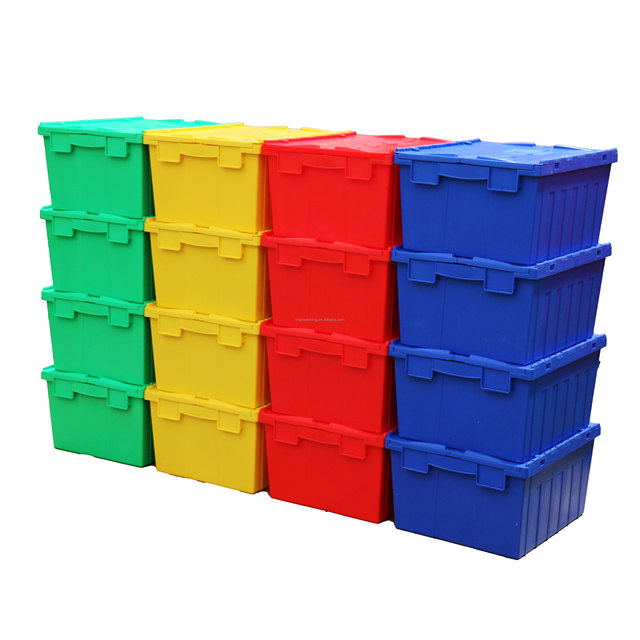 Hot Selling Large Heavy-Duty Industry Tote Box Storage Containers Stackable Plastic Crate Logistic Distribution Moving