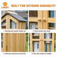 Boîte bibliothèque en bois pour échange de livres en extérieur, rangement raffiné pour livres destiné aux écoles, quartiers et communautés, fabriquée à la main