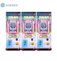 Zormen Machine de jeu à griffes mini individuelle, thème Carnaval, avec armoire lumineuse motif raton mignon pour fêtes, acceptant plusieurs modes de paiement et fonctionnant à pièces, pour jouets