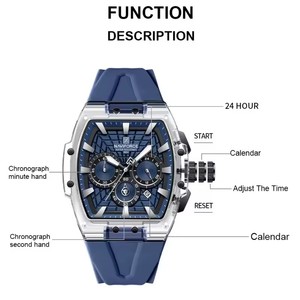 NAVIFORCE 6113 Montre sport pour homme de marque supérieure, affichage de la date, étanche, lumineuse, chronographe 24 heures, montres-bracelets pour homme - Product Image 6