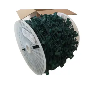 1000FT 12 "jarak UL SPT-1 18Awg kawat komersial C9 lampu Natal spool C9 soket cahaya Spool lampu Natal kabel