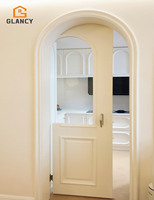 Portes coulissantes modernes en bois massif et verre, à cadre arqué, étanches, avec finition de surface pour armoires de cuisine de villas et appartements