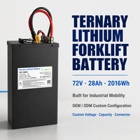 Batterie lithium-ion personnalisée 72V 28Ah 2016Wh NCM Li-ion avec BMS intelligent, industrielle, 800 cycles, 8kg pour tricycle électrique et voiturette de golf