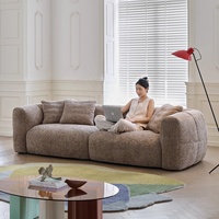 Zayshine Canapé de Salon Rétro Français de Luxe en Chenille 3 Places, Ensemble Modulaire en Velours en Forme de I pour Hôtels, Villas et Designers