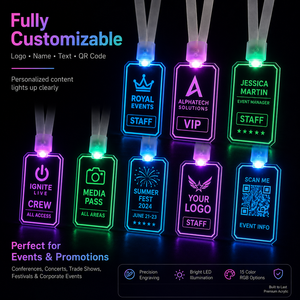 Fábrica de placas de identificación LED personalizadas, venta al por mayor de placas de identificación acrílicas iluminadas para personal, para bares, conciertos, festivales, pedidos de promoción al por mayor. - Product Image 6