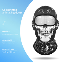 Masque d'Halloween en maille imprimée crâne respirant drôle et tendance personnalisé à la mode évacuant l'humidité à séchage rapide