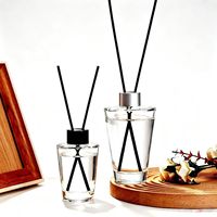 Bouteille d'aromathérapie conique en verre transparent simple, sans flamme, pour décoration en rotin, vide, pour diffuseur de parfum DIY, plusieurs tailles