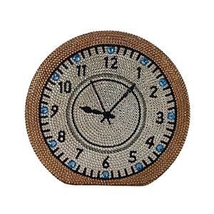 Women Rhinestone Clock <b>Clutch</b> Round Crystal Evening Bag Sparkling Beaded Handbag For <b>Wedding</b> Gala Celebration - Product Image 1