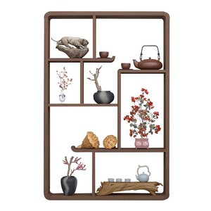 Étagère murale en bois massif, support de rangement multi-niveaux pour service à thé, décoration de salon - Product Image 3