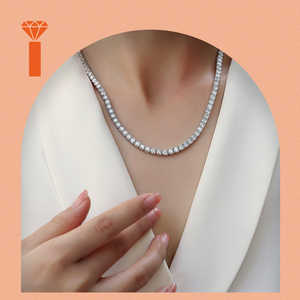 Collier Tennis Hip Hop Style Joaillerie Fine, Simple Rangée 2MM, Entièrement Sertie de Diamants Moissanite, en Argent Sterling 925, pour Hommes et Femmes - Product Image 4