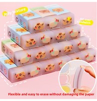 1 Buah Penghapus Sandwich Karet Berbentuk Capybara Desain Kartun Lucu untuk Siswa Menghapus dengan Rapi Alat Tulis yang Dibungkus Secara Individual