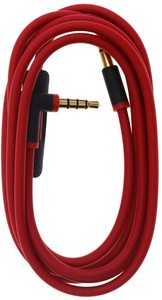 90 degrees male to male 3.5mm Audio AUX Cable with microphone Lead for Monster Beats Studio Solo HD Pro - red - Product Image 2