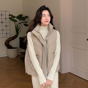 Chalecos de Otoño Invierno para <span class=keywords><strong>Mujer</strong></span>, Prendas de Abrigo <span class=keywords><strong>sin</strong></span> Mangas con Cuello Alto, <span class=keywords><strong>Chaqueta</strong></span> de Punto de Color Sólido con Cremallera - Product Image 4