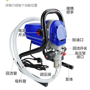 Electric High Pressure Airless Sprayer 3500Psi 1L Cup Universal Motor Paint Latex Coatings Spray Gun - Product Image 2