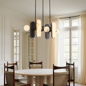 Modern Marble Chandelier Rectangle LED Pendant <b>Light</b> For Living Room Bedroom Home Decor D7121 - Product Image 4