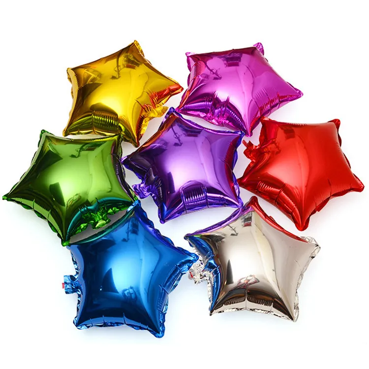 Оптовая продажа 18 дюймов пятиконечная Звезда Воздушные шары из фольги для вечеринки отделанные маленькой клеткой в стиле звезды воздушные шары с гелием