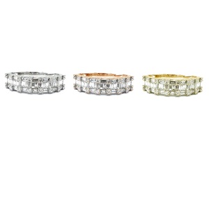 Bague de fiançailles et de mariage en or blanc 18 carats avec pavé de diamants de haute qualité, style classique, cadeau idéal pour femme - Product Image 4