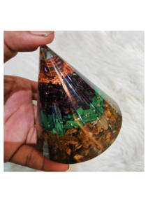 Mirani Agate Wealth Attraction <b>Pyramid</b> Gemstone with Citrine Tiger Eye & Pyrite-Environmentally Friendly Home Decor & Gift - Product Image 6