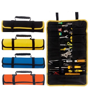 Multi-function water proof heavy duty tool kit insert handbag canvas cotton storage foldable rolling tool bag