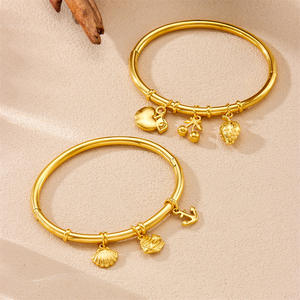 Estilo americano europeo Niza Orilla del mar Acero inoxidable Impermeable <span class=keywords><strong>Goldem</strong></span> Charm Bambú Joyería de moda Pulseras Brazaletes - Product Image 3