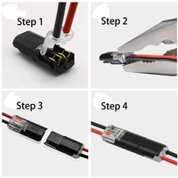 Terminal Blok Sambungan Cepat D2 untuk Kabel Listrik, Konektor Kabel Lampu LED 2-Pin, Dapat Dicolokkan, Tanpa Pengupasan, 250V IP20, Tembaga