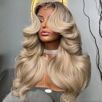 Pelucas de encaje frontal estilo 4C para mujer, cabello brasileño Remy ondulado, encaje transparente, talla grande, gris plateado, cabello humano virgen