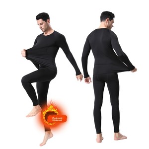 Ropa interior térmica <span class=keywords><strong>para</strong></span> hombre con forro polar Long Johns Base Layer Shirts Pant <span class=keywords><strong>para</strong></span> clima frío de invierno - Product Image 2