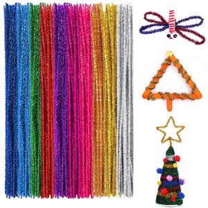 100 Piezas de Limpiapipas de Chenilla con Purpurina de Colores Personalizados, Varillas de PET con Alambre de Hierro, de Alta Calidad, para Manualidades DIY - Product Image 1