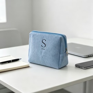 Bolsa de Maquillaje de Tela de Felpa Suave de Alta Calidad, Bolsa de Almacenamiento de Cosméticos Portátil para Mujer, Bolsa de Aseo de Viaje de Gran Capacidad - Product Image 4