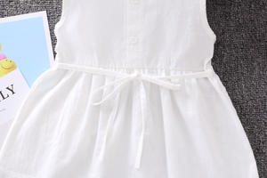 สินค้าขายดี ชุดเด็กผู้หญิงลายดอกไม้ น่ารัก สไตล์ลำลอง ชุดเดรสสีขาวแขนกุดลายพระอาทิตย์ - Product Image 4