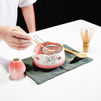 Ensemble de préparation de matcha cérémoniel écologique professionnel avec bol en céramique coloré personnalisable