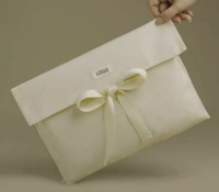 Yüksek Kaliteli Organik Pamuklu Zarf Mücevher Tarağı Ayna Paketleme Çantası Kurdeleli Özel Logo Baskılı Muslin Zarf Kesesi