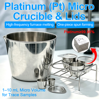 Platinum Micro Crucible with 1ml 3ml 5ml 10ml Pt≥99.95% High Purity Precious Metal Lab Ware for High Temperature Sample Fusion
