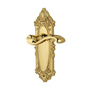 European Style Modern Brass Hotel Plate with Right Handed Portofino Lever Single <b>Dummy</b> Door Handle - Product Image 2