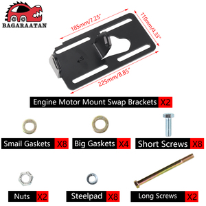 AOSU für LS1 88-98 <span class=keywords><strong>LS2</strong></span> LS6 LSX LQ4 LQ9 Motor-Wechselhalterung Adapterplatte aus Billet-Aluminium Schwarz ENM018-BK - Product Image 4
