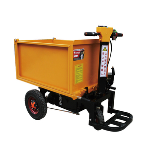 Chariot à benne basculante électrique à trois roues, rouge, en acier, fermé, chariot à main industriel, structure durable avec revêtement en poudre - Product Image 4