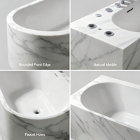 Baignoire autoportante en marbre blanc poli de luxe avec silhouette incurvée pour la décoration de salle de bain de villa moderne
