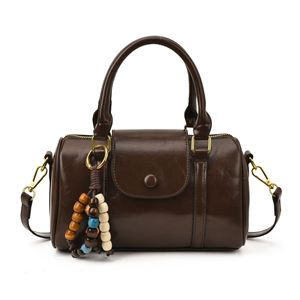 Cổ điển sang trọng Boston thiết kế của phụ nữ túi xách Vegan da phụ nữ thanh lịch Vai Túi với mặt dây chuyền - Product Image 2