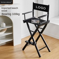 Chaise pliante en bois massif, chaise haute pour maquillage, chaise de réalisateur, chaise de comptoir de bar, chaise portable, chaise pliante, chaise de pêche, extérieur