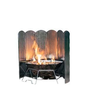 Metal Folding <b>Fire</b> <b>Pit</b> Windscreen Outdoor <b>Camping</b> Campfire Protection Shield All Seasons Use - Product Image 1
