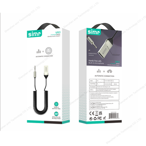 Simr алюминиевый сплав <span class=keywords><strong>Bluetooth</strong></span> аудио-приемник 3,5 мм AUX автомобильный комплект Музыкальный беспроводной адаптер Поддержка TF Card Play с микрофоном для динамика - Product Image 5